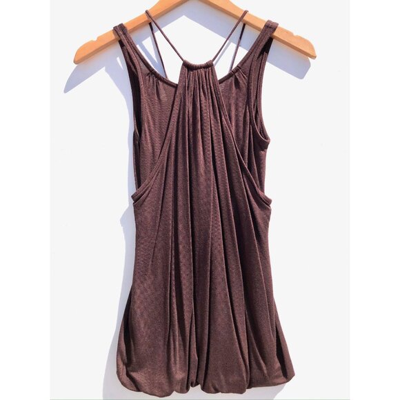 Club Monaco double layer tank top women size XS chocolate brown spaghetti straps - Picture 4 of 10
